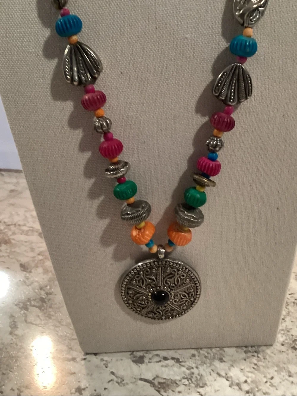 Handcrafted Multicolor Beaded Pendant Necklace - Boho Women